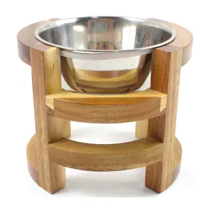 Holz Neueste Tiernahrung Feeder Schalen Neues Design Kunden spezifische Farbe Pet Bowls Hot Sale Kreative Pet Feed Bowls