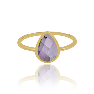 Bague élégante au design classique et simple en argent sterling 925 avec pierre précieuse améthyste, en stock, prix de gros, fabrication de bagues tendance - Product Image 3