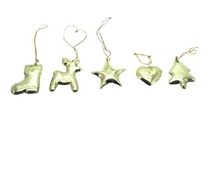 METAL BRASS GOLLDEN <b>SMALL</b> ASSORTED SET CHRISTMAS HANGING <b>ORNAMENT</b> HIGH QUALITY HOME DECORATION HANGING <b>ORNAMENT</b> - Product Image 1