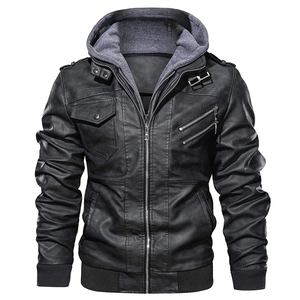 Chaquetas de cuero con cuello levantado para hombre, novedad - Product Image 1