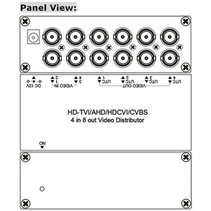 Distribuidor de Video de Alta Calidad con 4 Entradas y 8 Salidas, Compatible con HD-TVI/AHD/HDCVI/CVBS - Product Image 4
