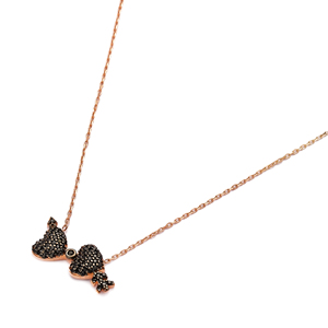 Corazón con flecha diseño negro circón piedra encanto collar turco hecho a mano venta al por mayor 925 plata esterlina - Product Image 3
