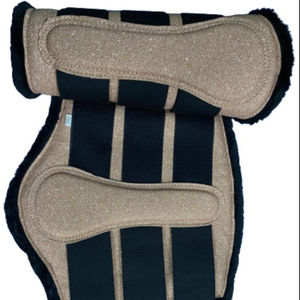 Bottes de Protection de jambe de cheval réglables, bottes à paillettes confortables en fausse fourrure cheval équestre brossage PK - Product Image 2