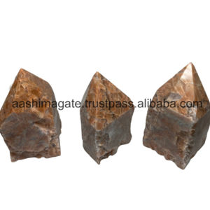 Pierre de lune pêche faite à la main cristal de guérison artisanat points de pierres précieuses naturelles brutes pour mascotte de thérapie de pierre de méditation spirituelle - Product Image 2