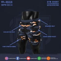 Shorts de sport pour hommes BLAZE FIGHT WEAR, pour la course à pied, l'entraînement en salle de sport, les arts martiaux, imprimés sur mesure, tissu micro-extensible, poches zippées
