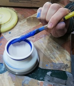 Reloj Turco Antiguo de Cerámica Hecho a Mano, Cocido a Alta Temperatura, 18 CM, Pintado a Mano Bajo Esmalte - Product Image 5