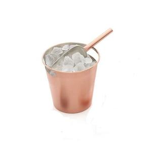 Cubo de almacenamiento de hielo de diseño fantástico Cubo de hielo de cobre hecho a mano con cuchara para uso doméstico en hoteles y restaurantes - Product Image 1