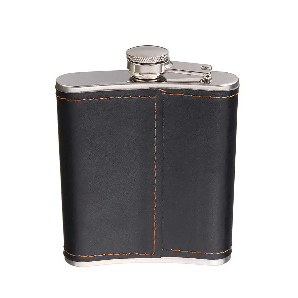 New Design Luxury and Modern Design Leather Cover Wine Whisky Hip Flask For Alcohol and Pocket Flask