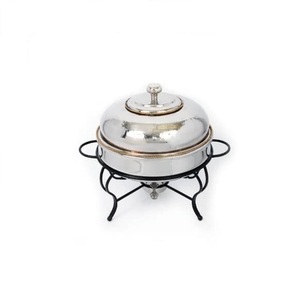 Antique Polished Hammered Metal Chafing Dish Elegant Warming & Holding Equipment - Product Image 3