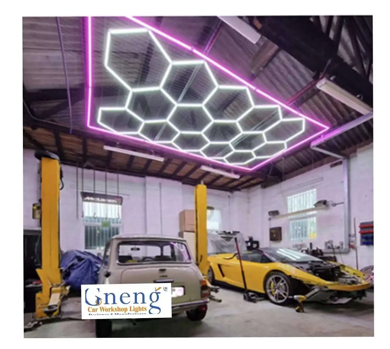 Çin fabrika toptan OEM süper parlak altıgen LED ışık ZT1028 stadyum detaylandırma ışık araba bakımı detaylandırma
