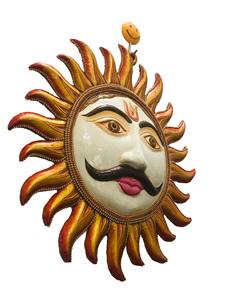 งานฝีมือนิรมลา งานโลหะทำมือ ลายเฟิงชุย ซูรียา ซูราจ ลงสีเคลือบเอนาเมลหลากสี ลายยันทรา สำหรับแขวนผนัง รัฐราชสถาน สร้างพลังบวก - Product Image 4