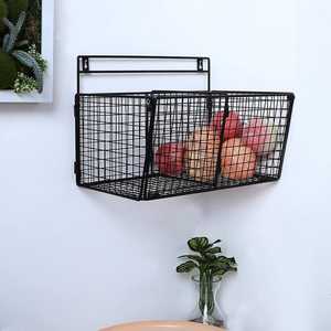 Ensemble de 3 paniers à nourriture en fil métallique de tailles personnalisées, design en maille avec finition en poudre noire, parfait pour le rangement décoratif des ustensiles de cuisine - Product Image 3