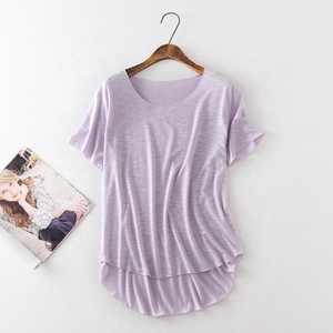 Wholesale <b>Plus</b> <b>Size</b> Women Shirts Custom Clothes Manufacturer Woman <b>Top</b> Fashionable Loose Fit Cotton T Shirt - Product Image 2
