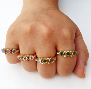 Sterling Silver 925 <b>Gold</b> Plated Supplier Wholesaler Custom Made Handmade Cheap Unisex Low MOQ Trendy Unique Multi Gemstone <b>Rings</b> - Product Image 4