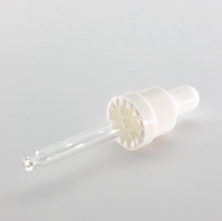 Vente en gros de pipette en verre à extrémité droite de compte-gouttes de soins de la peau en plastique inviolable Din 18mm