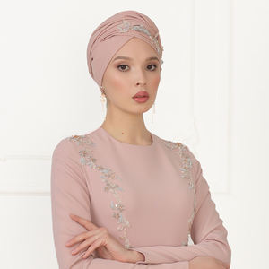 Robe de mariée longue rose, pour mariage musulman Exclusive, en tissu islamique, modeste, nouvelle collection - Product Image 1