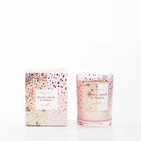 M & Sense Galaxy Collection-vela perfumada, tarro de cristal transparente Rosa esmerilado personalizado, 8x10,5 Cm
