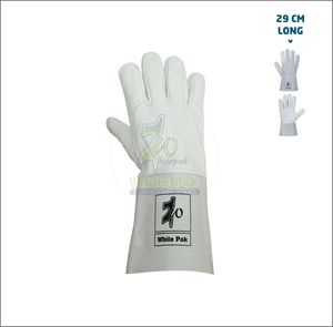 Gants de soudage XL certifiés EN388 en cuir de vachette de qualité supérieure, antidérapants, de sécurité, blancs, Pak 774 WG, anti-chaleur, anti-écrasement - Product Image 2