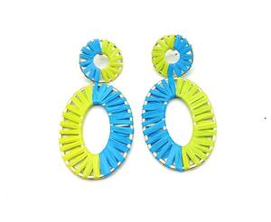 Exquisitos pendientes de rafia geométricos bohemios personalizados para mujer, joyería de oro a precio mayorista para ocasiones navideñas y de regalo - Product Image 5