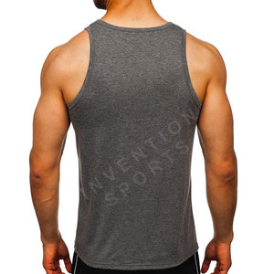 Camiseta sin mangas de algodón roja para hombre, camiseta sin mangas lisa con logotipo personalizado para gimnasio, ropa deportiva informal, camisetas sin mangas a la venta - Product Image 4