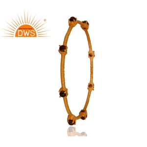 Multi Smoky Quartz Gemstone Bangle Jewelry Wholesaler 925 Sterling <b>Silver</b> 18 Gold Plated Women's Bangle <b>Silver</b> Jewelry - Product Image 2