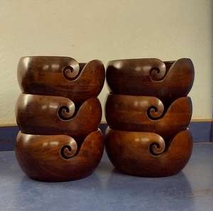 Bols de fil en bois les plus vendus pour Noël Nouvel An Diwali Sheesham Palissandre Teinté Couleur Bois Style Personnalisé Couture 6x3 - Product Image 3