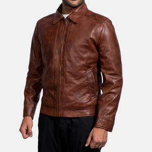 แจ็กเก็ตมอเตอร์ไซค์100% หนังวัวแท้ทรงบางพอดีกันน้ำคอตั้งใช้ได้กับทุกขนาด - Product Image 3