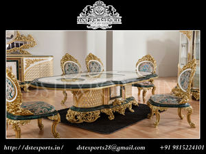 Ensemble de meubles de salle à manger de style Maharaja, lourdement sculpté, authentique et luxueux, ensemble de table à manger de luxe, ensemble de salle à manger de luxe pour roi - Product Image 5