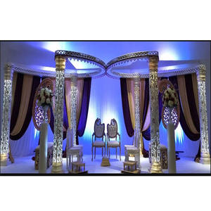 ชุดเดรสงานแต่งทำจากคริสตัลผีเสื้อ,Mandap ที่ไม่ซ้ำแบบมีเอกลักษณ์ Mandap ประดับคริสตัล FRP เสาคริสตัลรูปผีเสื้อสำหรับงานแต่งงาน - Product Image 1