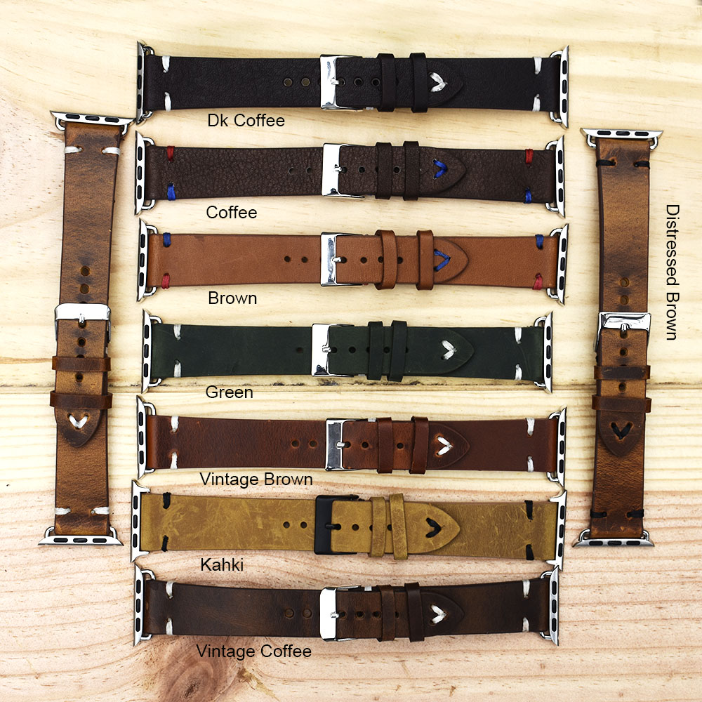 OEM/ODM Customized Logo Luxury 18/20/21/22mm Genuine Leather Watch Bands Quick Release Pin Handmade Replacement Watch Straps