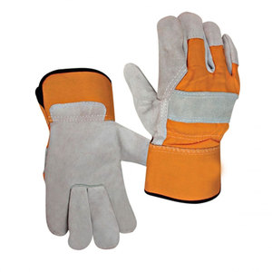 Guantes de trabajo de construcción industrial de cuero y algodón partido - Product Image 6