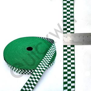 Vente en gros de ruban à carreaux vert et blanc ruban de médaille de couleur blanc vert personnalisé vente en vrac - Product Image 5