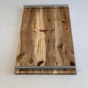 Grand plateau en bois rustique de meilleure qualité Plateau de service rectangulaire de taille personnalisée Plateau de rangement décoratif en acacia OEM/ODM Bienvenue pour la maison - Product Image 1