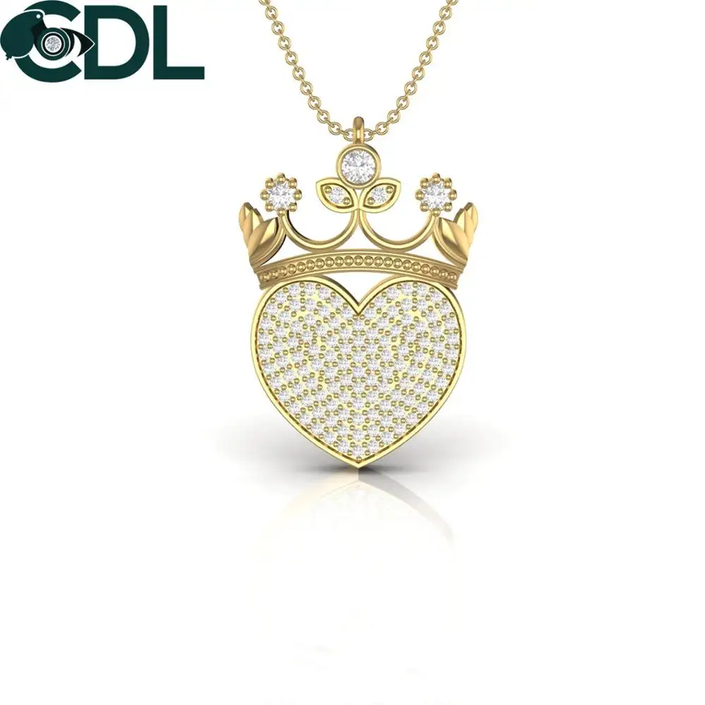 Queen of Heart Cluster Diamond Pendant In 14kt White Yellow Rose gold 5.12 grams Jewelry For Women