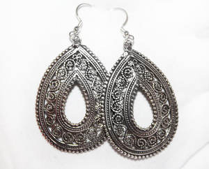 925 Sterling Silver <b>Drop</b> Dangle <b>Earrings</b> Designer Collection Pear Shape Engraved Silver Jewelry <b>Fashion</b> Wholesaler <b>Earrings</b> - Product Image 1