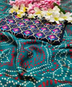 Diseñador pesado bordado perla trabajo 5,5 Metros sari rojo con 1,0 metros blusa de longitud completa señoras ropa de fiesta por Alphanumero - Product Image 1