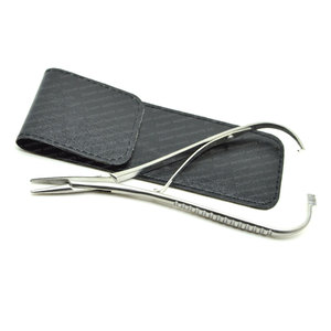 Sharpinst Stainless Steel Black Color 17 CM Hair Extension Pliers with Soft Black Rexine <b>Zipper</b> Case - Product Image 2