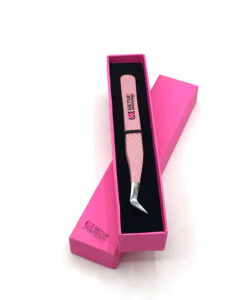 Pince à épiler d'extension de cils en acier inoxydable de haute qualité Revêtement en poudre d'instruments de beauté rose clair meilleur design russe - Product Image 2