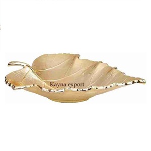 Plato Decorativo con Diseño de Hojas, Moderno y Elegante, Ecológico, para Frutas, Recubrimiento de Níquel - Product Image 2
