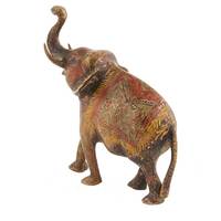 Sculptures d'éléphants décoratives indiennes multicolores en laiton de qualité supérieure, faites à la main, sans rouille, design contemporain, pour la maison
