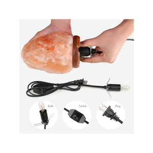 Lámpara de Sal del Himalaya Rosa con Base de Madera Tallada, Tema Personalizado, Cristal Natural, Bombilla de 15W con Interruptor Regulador de Intensidad, Venta al por Mayor IMPEX - Product Image 5