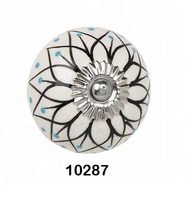 Bouton de tiroir en céramique vintage, style vintage, couleur violette, pâquerette, idéal pour garde-robe, placard de cuisine et commode, vente en gros