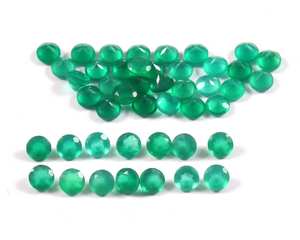 ราคาขายส่งธรรมชาติสีเขียวนิลอัญมณีตัดพลอยกลมเหลี่ยมเพชรพลอยขนาด1.5มม. ถึง4มม - Product Image 1