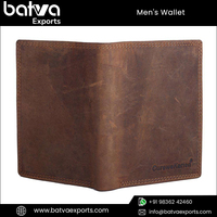 Dompet Kulit Asli Pria Buatan Tangan Desain Vintage Penutup HOOK&LOOP 110g Anti RFID Lapisan Kulit Asli Unik Logo
