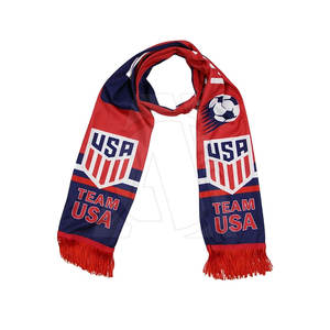High Quality Custom Printed Soccer Scarf for Sports Fans Winter Plain Style Wholesale - Product Image 3