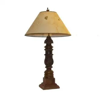 Best Original Quality New Style Classic Victorian White Wood Table Lamp With Multicolor Shade Handmade At Best Wholesale Price