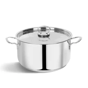 Grosir Peralatan Masak Dapur Stainless Steel Induksi Panci Masak dengan Tutup untuk Dijual