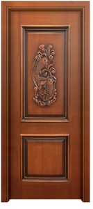 Porte intérieure traditionnelle en bois massif avec design ornemental, surface finie, ouverture manuelle - Product Image 5