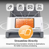 Escáner de documentos Plustek EScan Enterprise Network, inalámbrico de alta velocidad con pantalla táctil de 7 "Despliegue simple a escala para oficina
