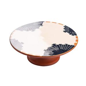 Célébration de fête de mariage de Noël support à gâteau en bois arrondi conception imprimée en émail brillant pour servir de la vaisselle - Product Image 1